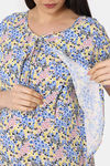 Coucou Maternity Woven Full Length Loungewear Dress With Discreet Feeding - Azure Blue — thumbnail 6